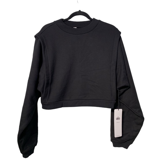 ALO Yoga Sweaters - ALO YOGA | Black Cropped Fresh Coverup - Sz Medium - NWT